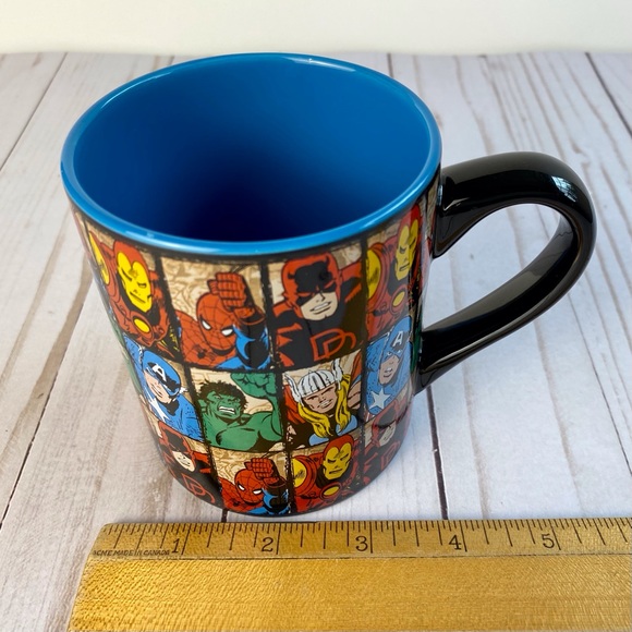 Marvel superhero’s grid coffee cup, character mug, black handle - Picture 6 of 9